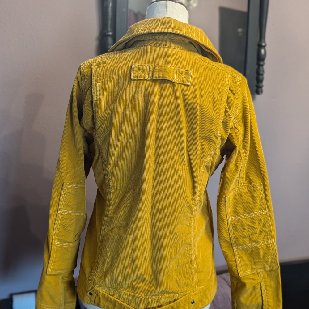 Eddie Bauer Yellow Utility Jacket with Corduroy Texture - Picture 2 of 2